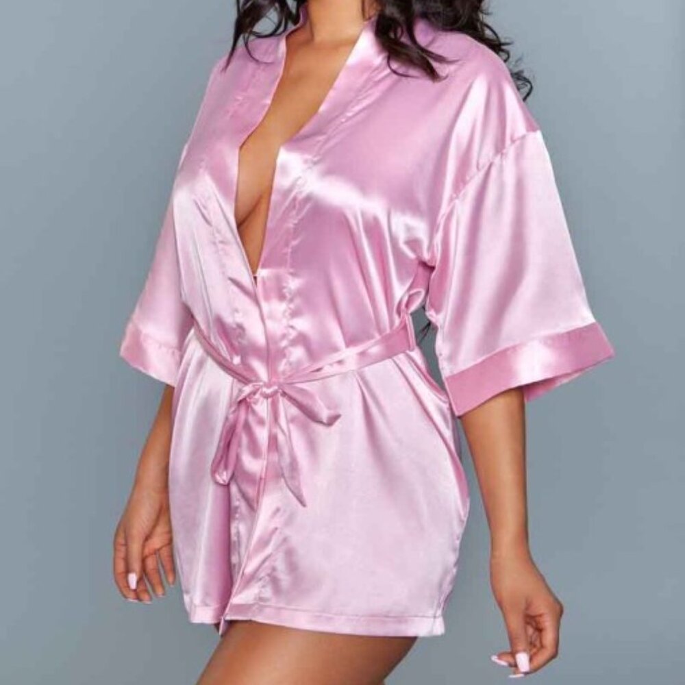 Be Wicked Getting Ready Robe Rose Pink - Picture 8 of 9